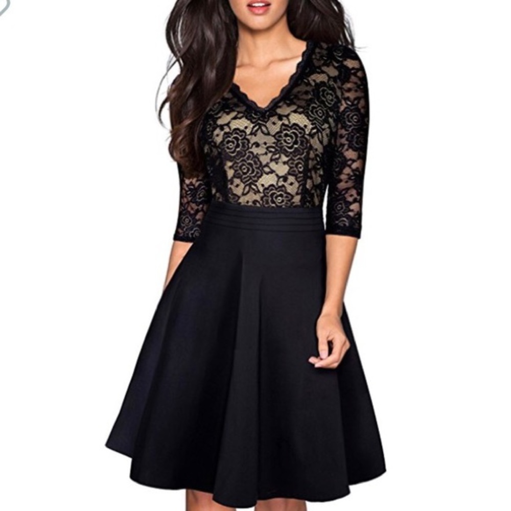 Chic V-Neck Lace Party dress